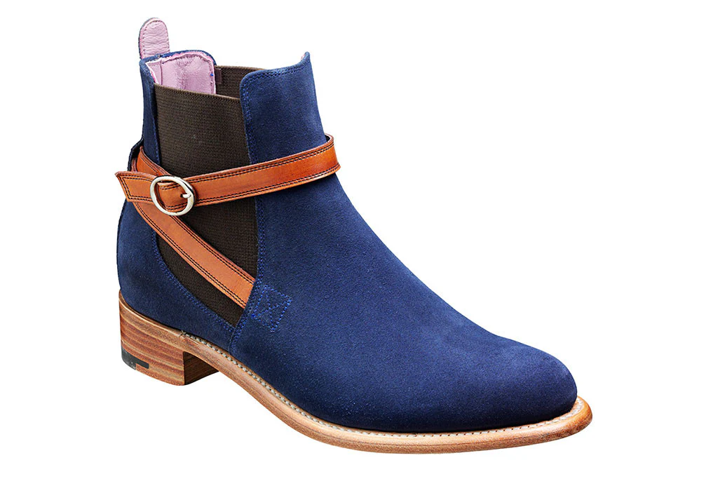 Barker Alexandra - Navy Suede/Cedar Strap - 3 D