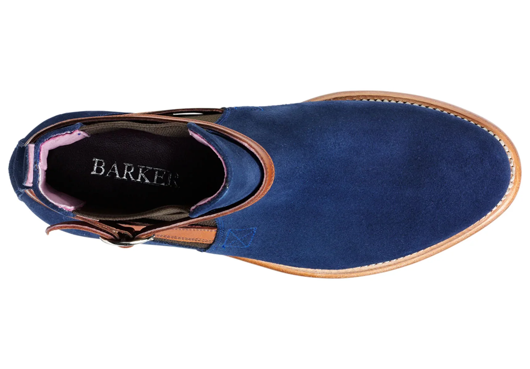 Barker Alexandra - Navy Suede/Cedar Strap - 3 D - Image 3
