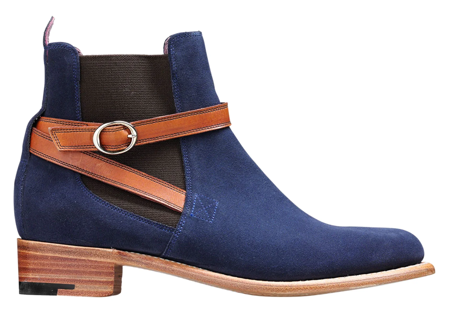 Barker Alexandra - Navy Suede/Cedar Strap - 3 D - Image 4