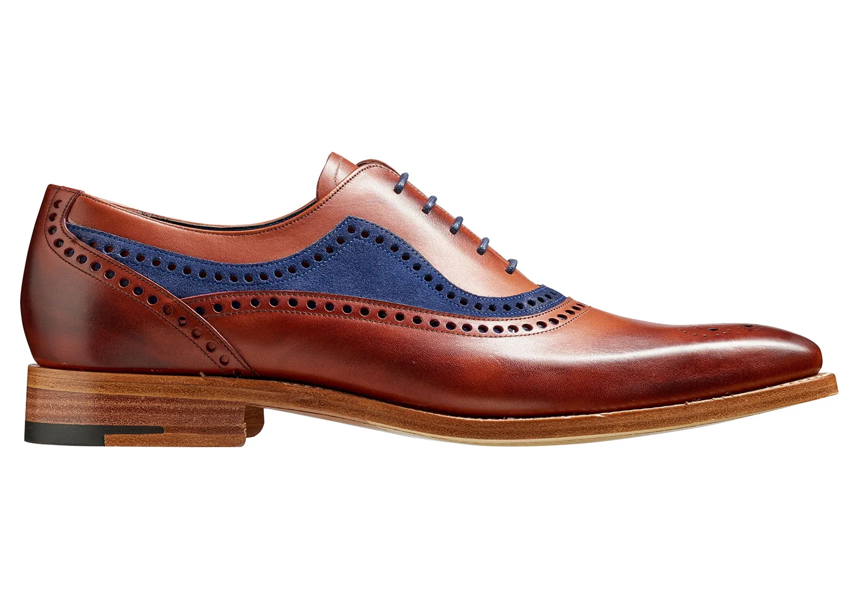 Barker Brandon - Rosewood Calf/Navy Suede - Image 3