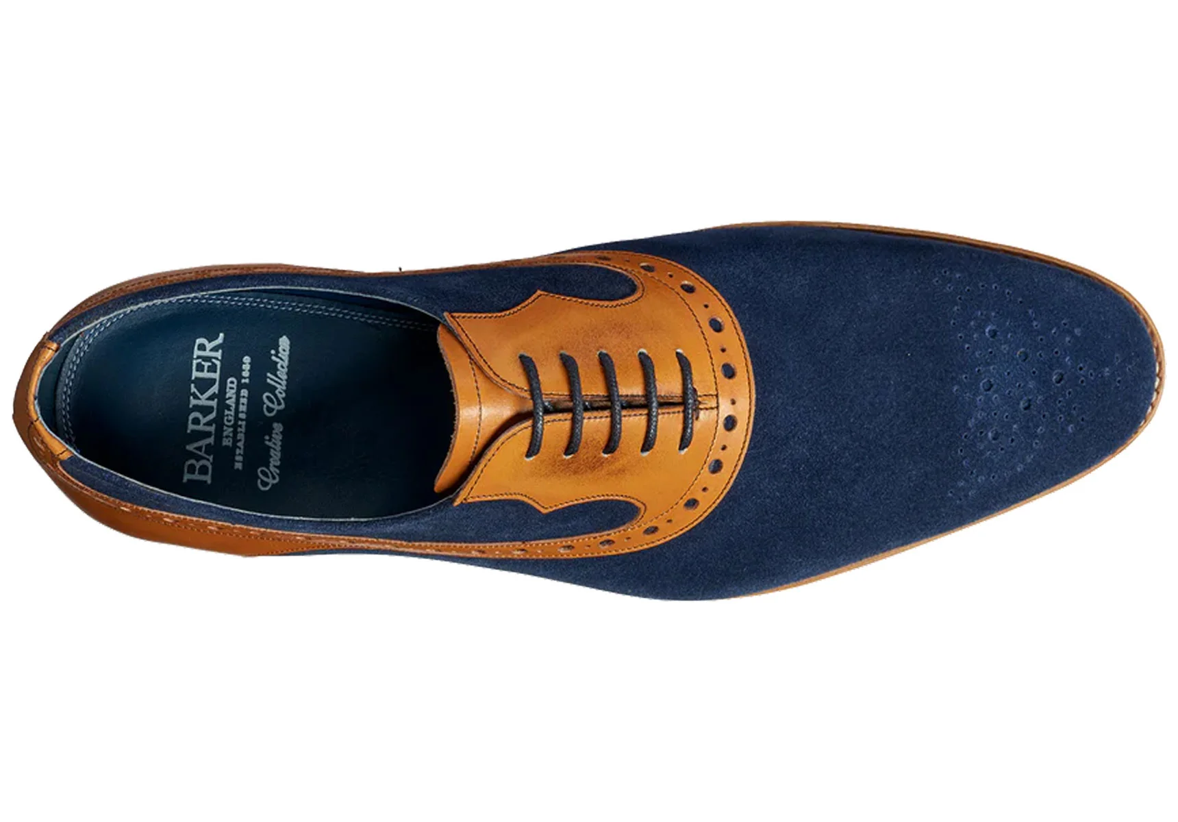 Barker Elliot - Navy Suede/Cedar Calf - Image 3