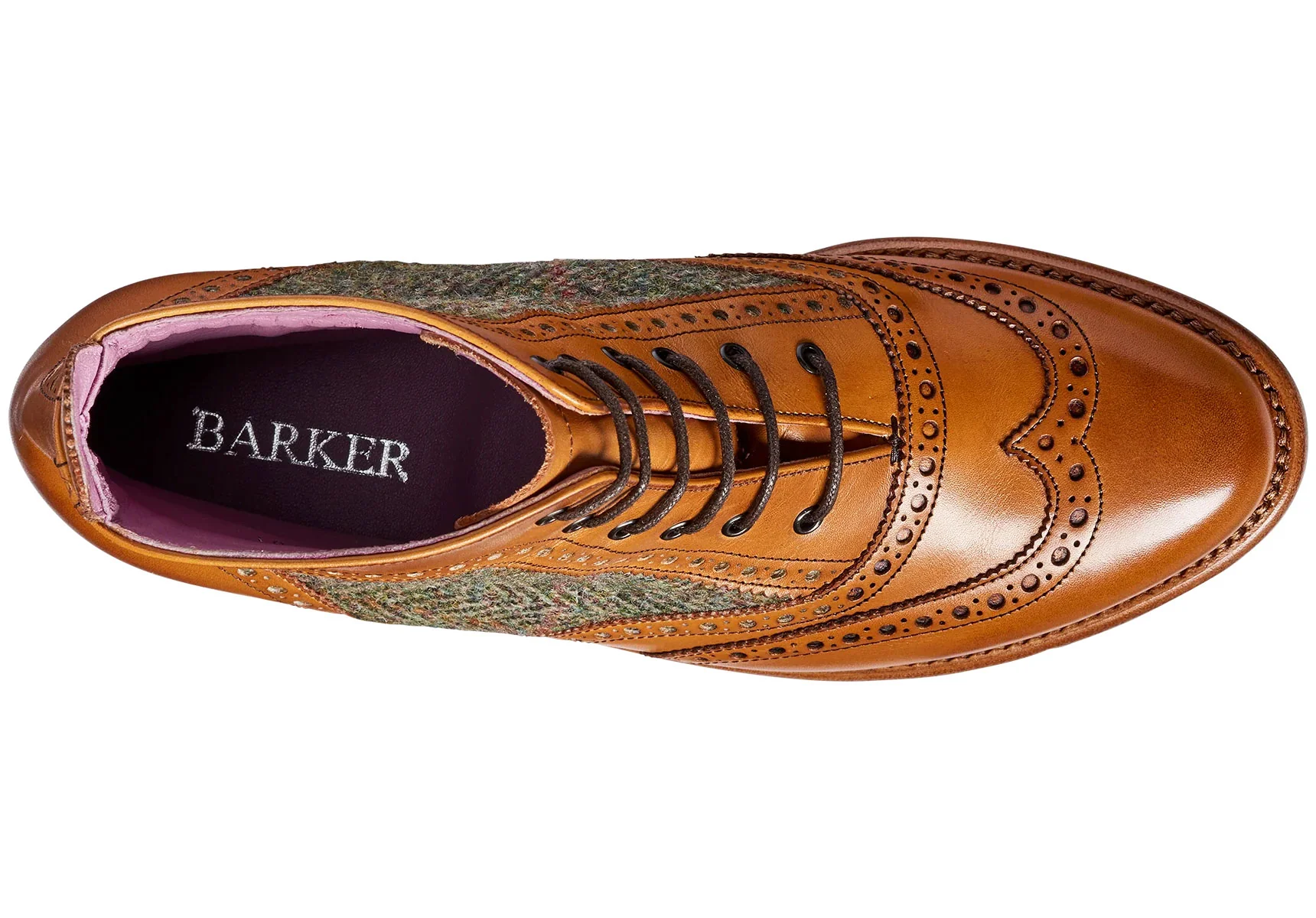 Barker Grace - Cedar Calf/Green Harris Tweed - Image 3