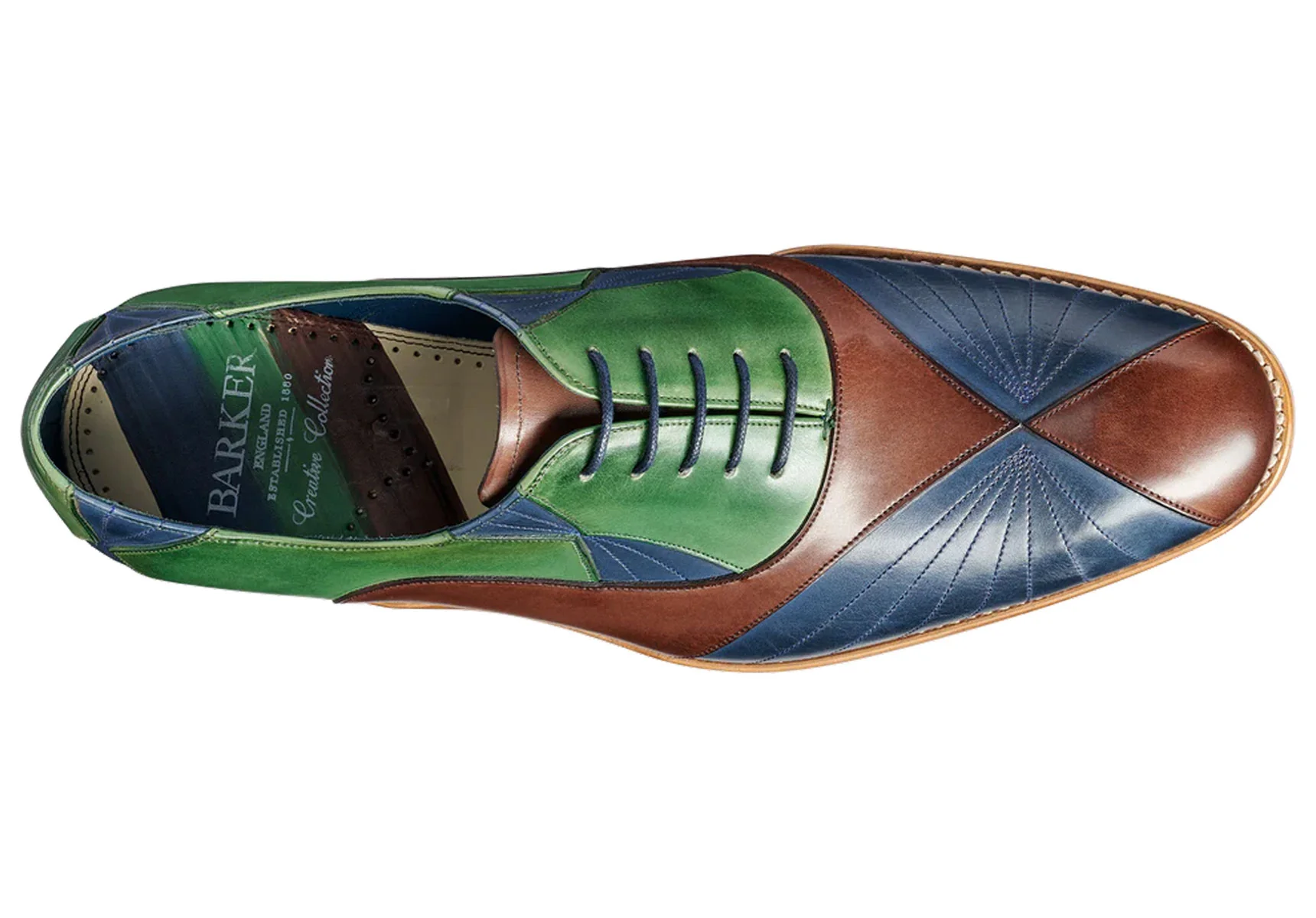 Barker Hector - Ebony/Green/Blue Hand Painted - Image 2