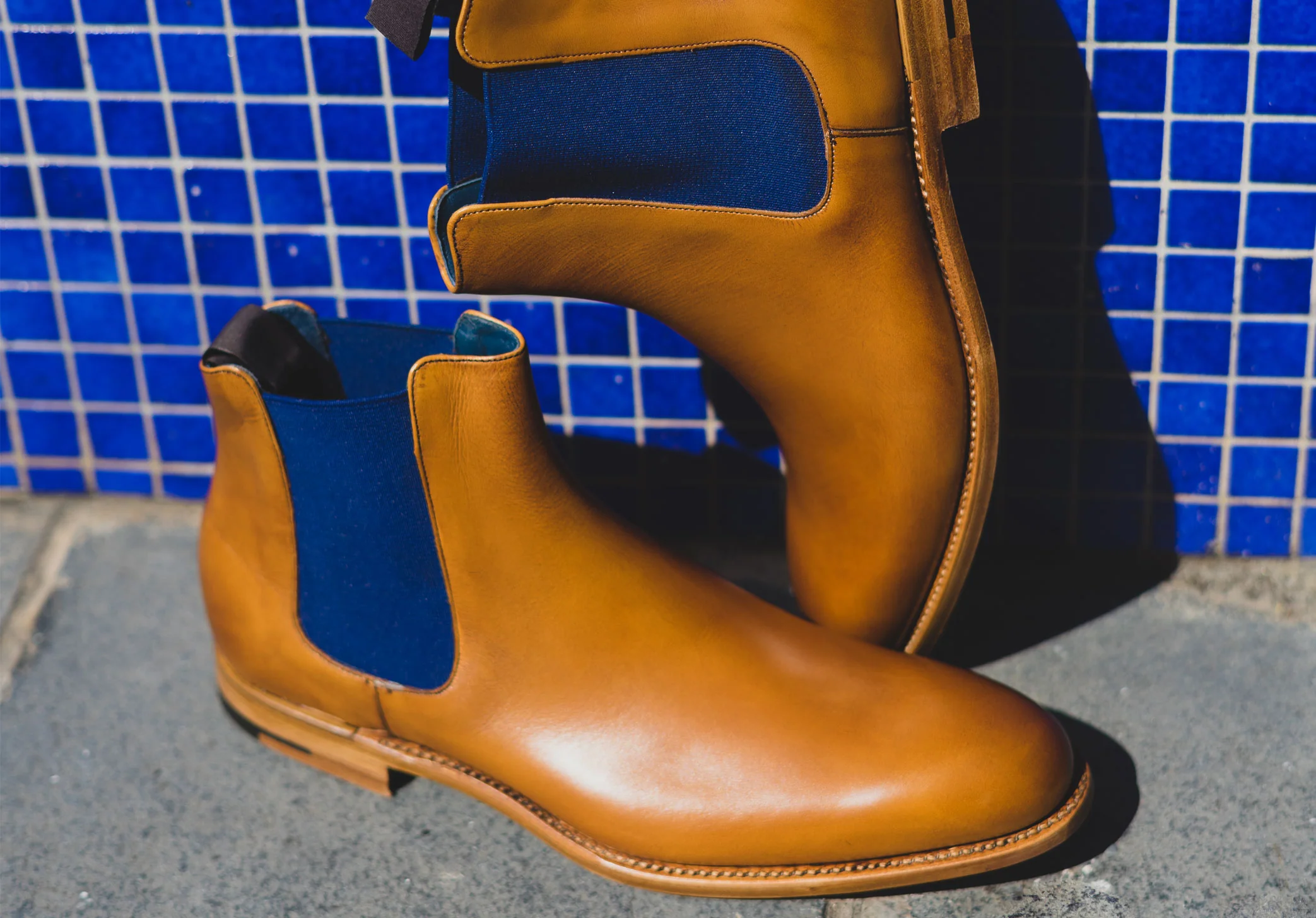 Barker Hopper - Cedar Calf/Navy Elastic - Image 5
