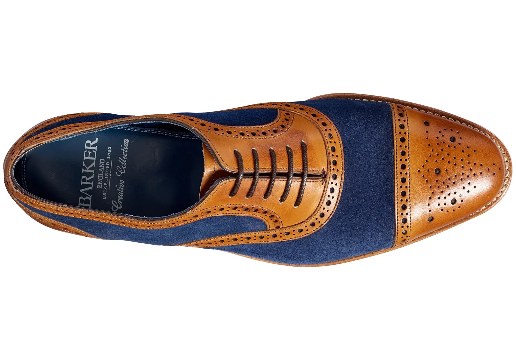 Barker Hursley - Cedar Calf/Navy Suede - 6.5 F - Image 3