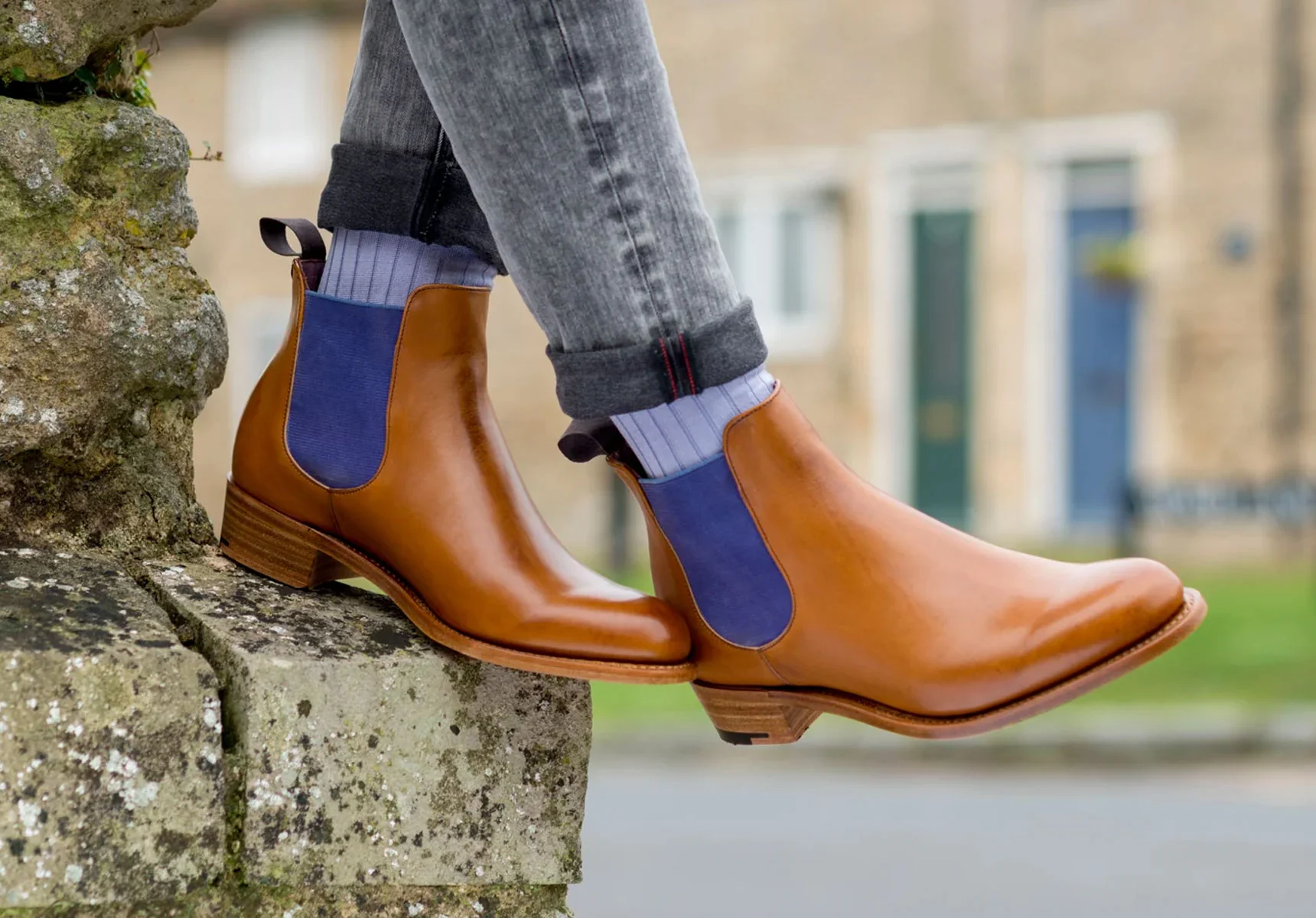 Barker Violet - Cedar Calf/Blue Elastic - Image 5