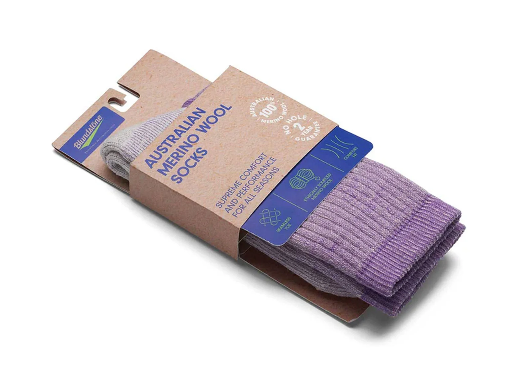 Blundstone Pink and Grey Mid-Weight Merino Wool Socks - Image 2