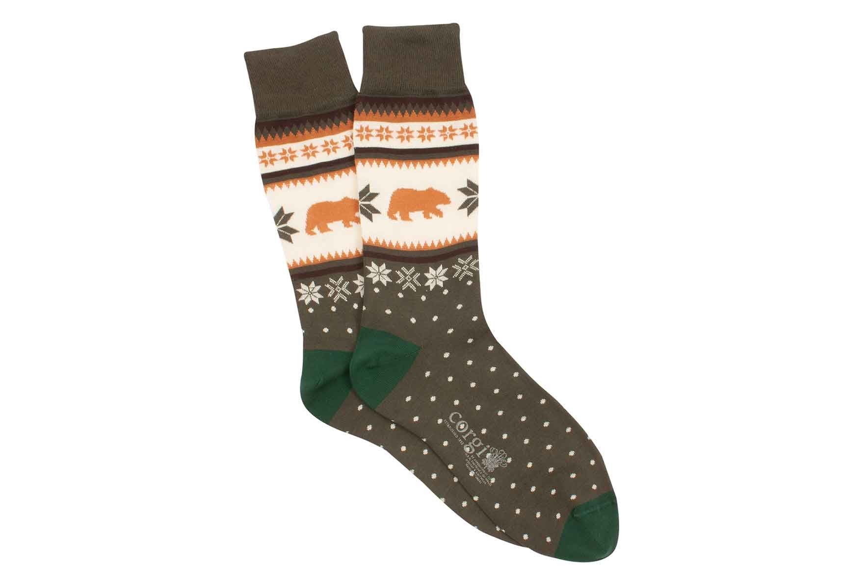 Corgi Bear Fairisle Socks