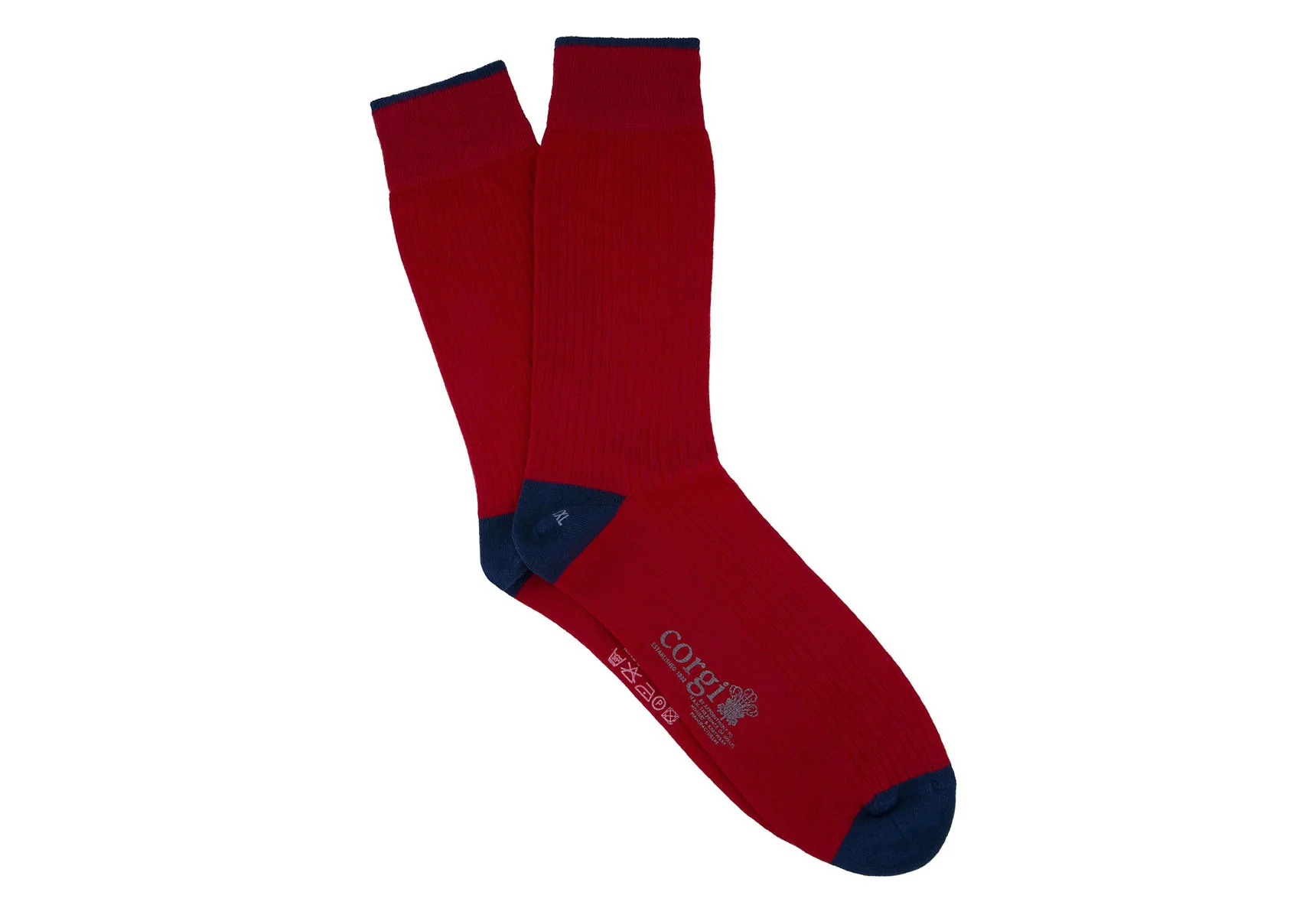 Corgi Rib Contrast Tip, Heel & Toe Socks
