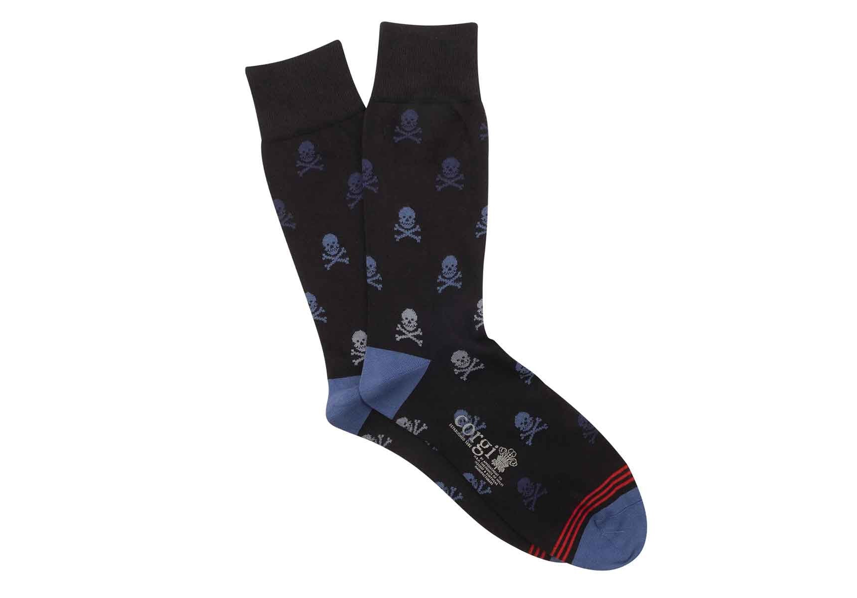 Corgi Skulls & Stripes Socks