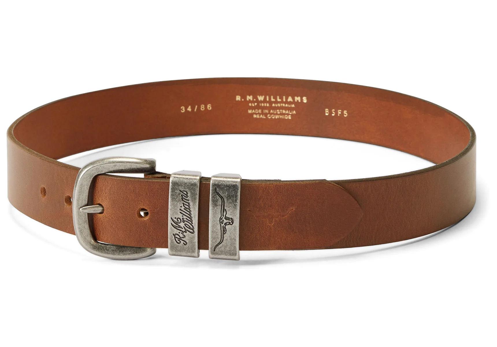 R.M. Williams 1 1/2" Drover Belt - Caramel - Image 3