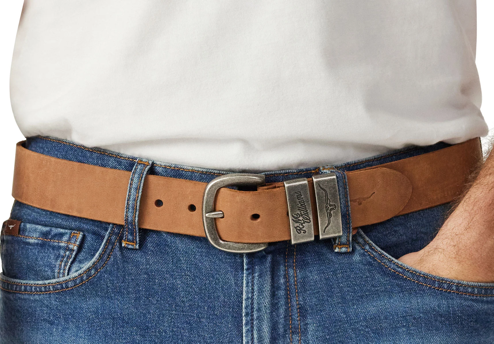 R.M. Williams 1 1/2" Drover Belt - Vintage Brown - Image 5