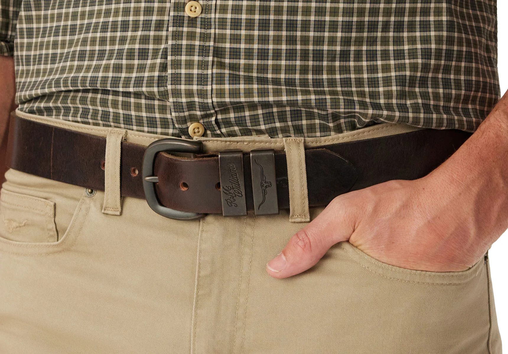 R.M. Williams 1 1/2" Drover Belt - Walnut - Image 5