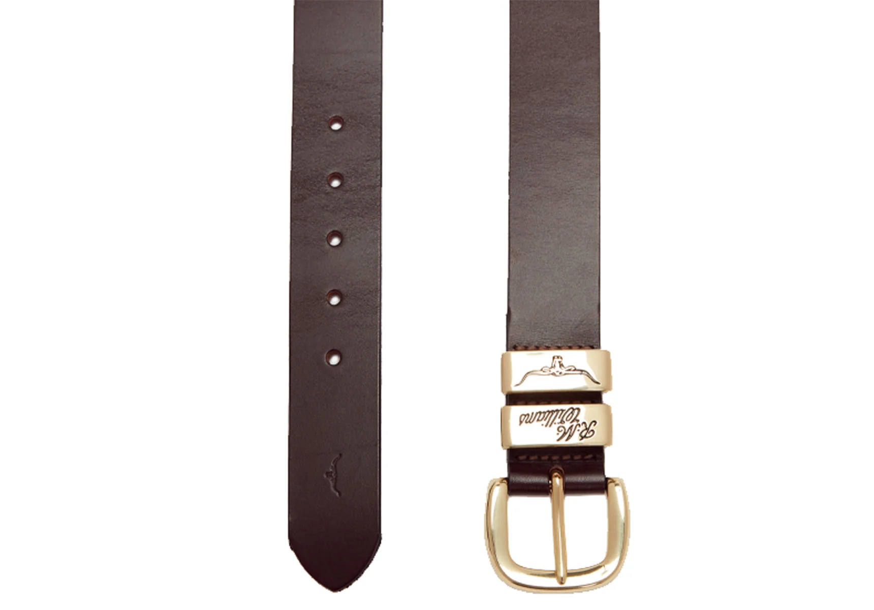 R.M. Williams 1 1/2" 3 Piece Solid Hide Belt - Brass Buckle - Image 4