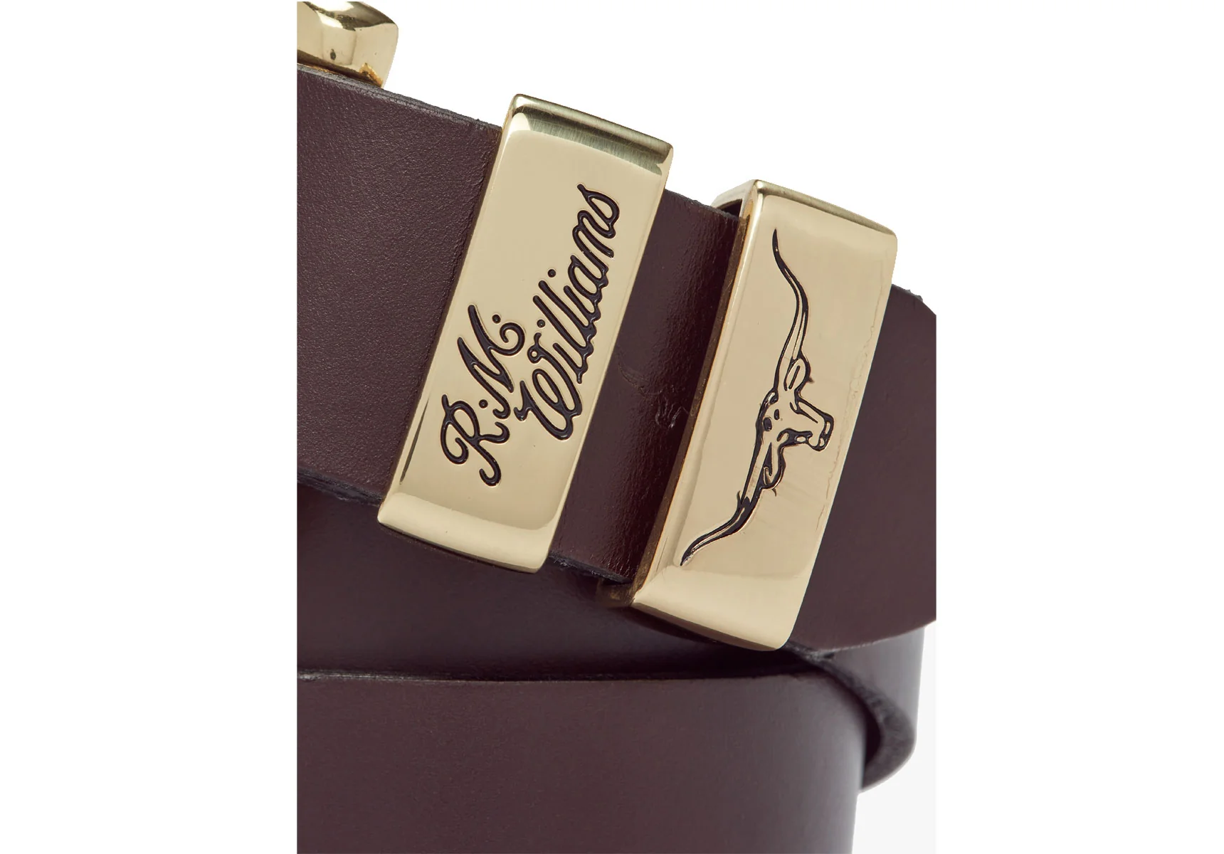 R.M. Williams 1 1/2" 3 Piece Solid Hide Belt - Brass Buckle - Image 6