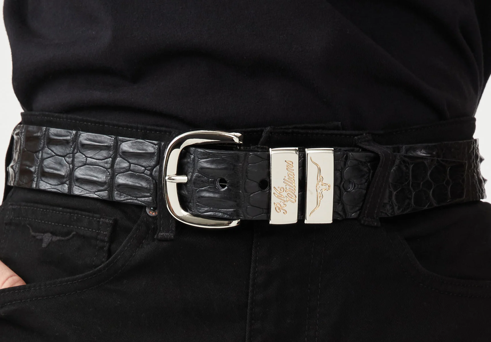 R.M. Williams 1 1/2" Australian Crocodile Leather Belt - Image 15
