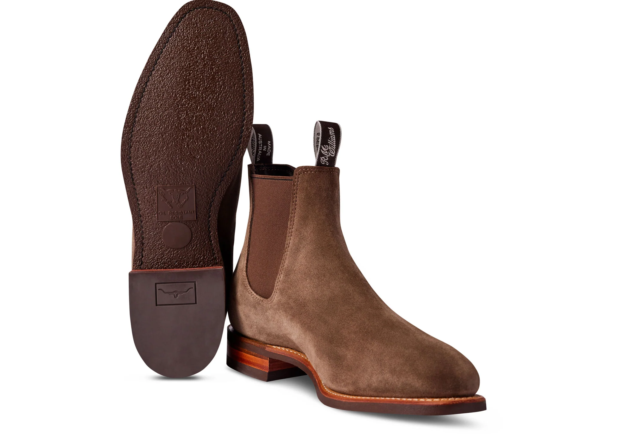 R.M. Williams Comfort Craftsman Suede Chelsea Boot - Lichen Suede - Image 2