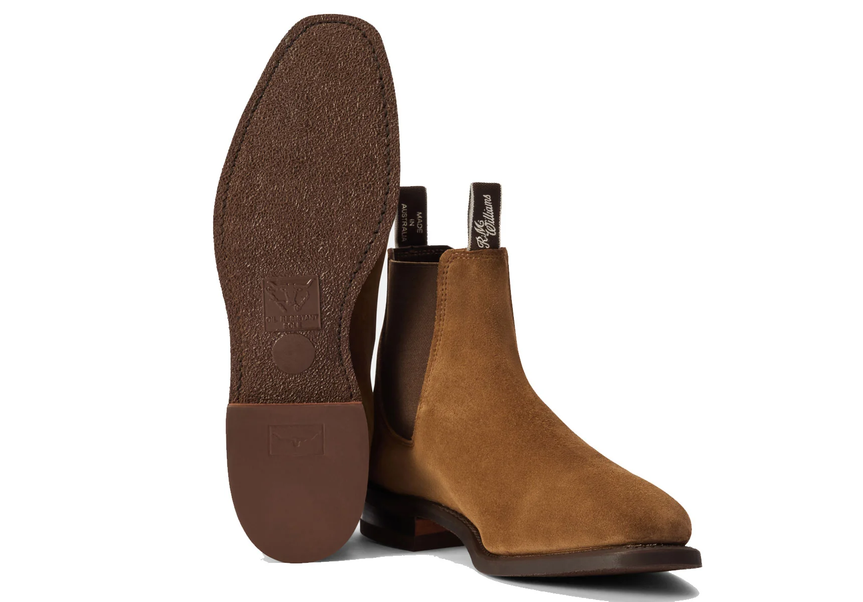 R.M. Williams Comfort Craftsman Suede Chelsea Boot - Khaki Sand - Image 2