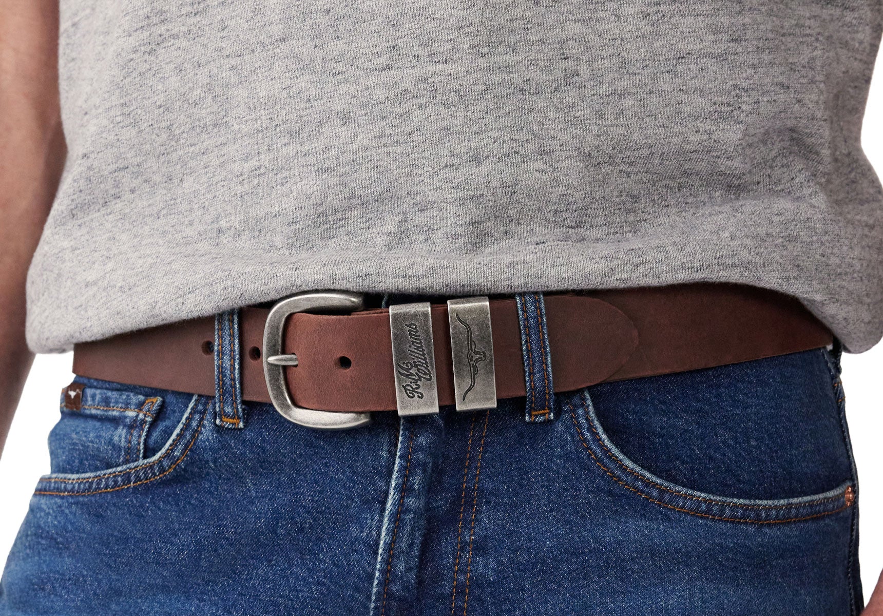 R.M. Williams Drover 1 1/2" Belt - Bark - Image 5