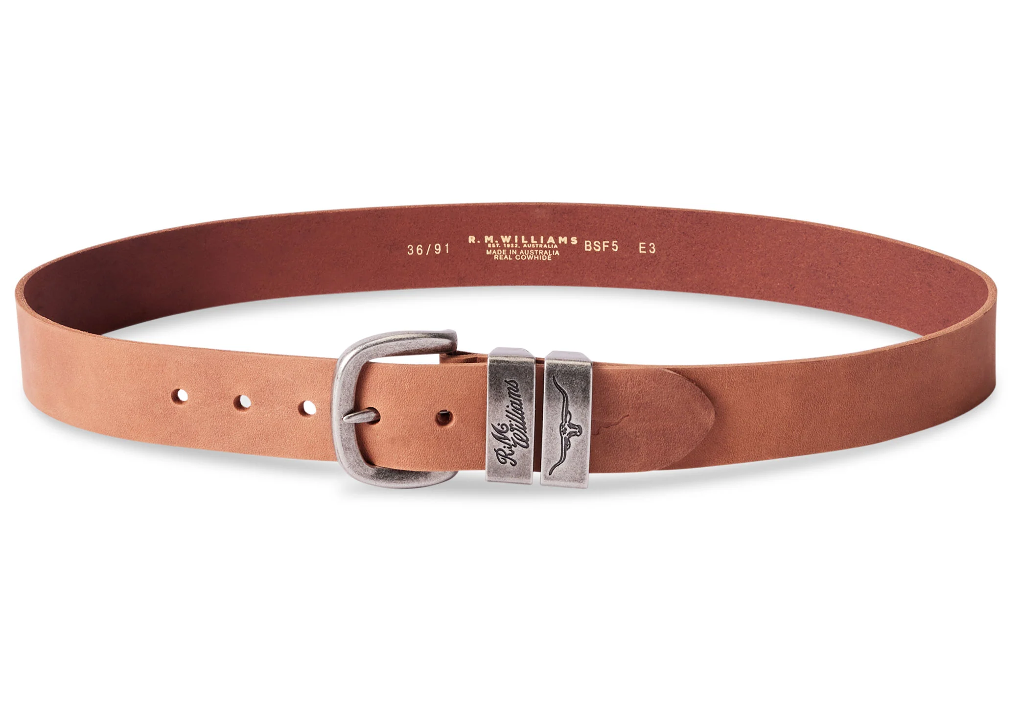R.M. Williams Drover 1 1/2" Belt - Vintage Brown - Image 3