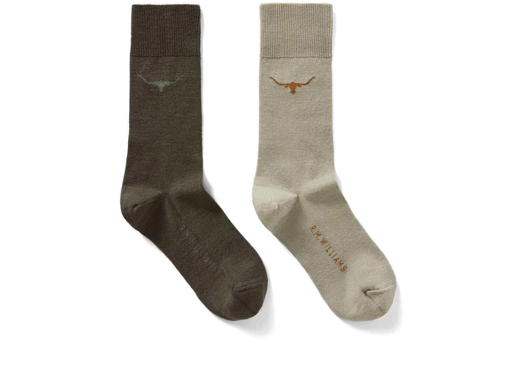 R.M. Williams Longhorn Socks 2 Pack - Eucalypt/Taupe