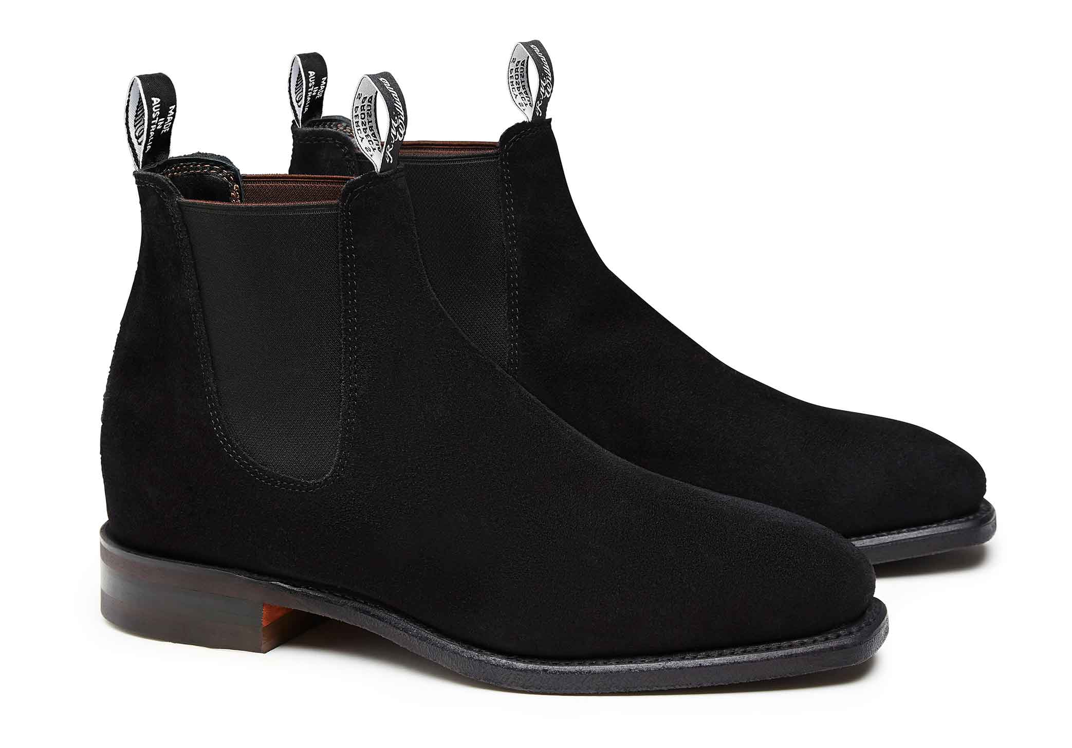 R.M. Williams Comfort Craftsman Suede Chelsea Boot - Black Suede