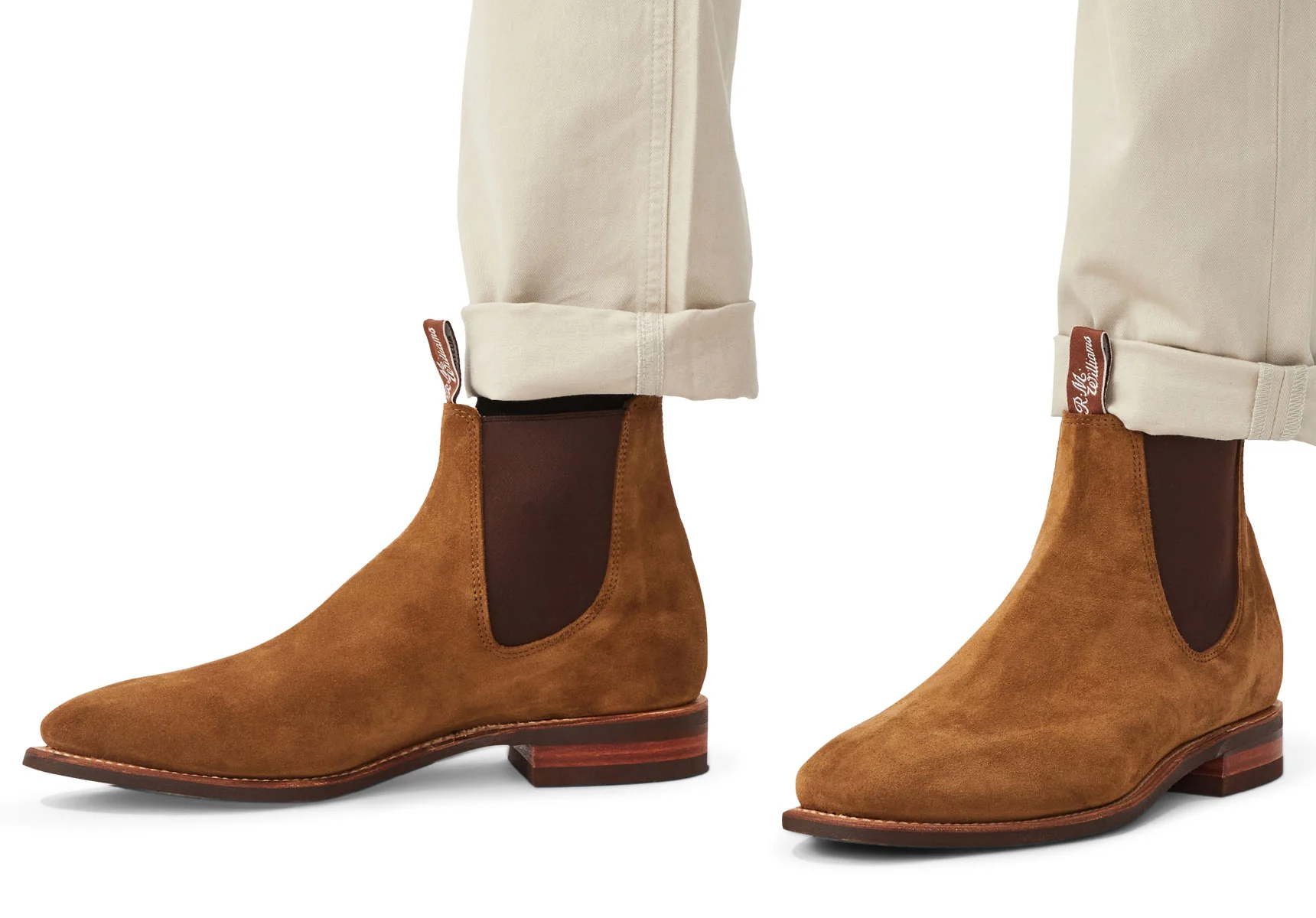 R.M. Williams Comfort Craftsman Suede Chelsea Boot - Tobacco Suede - Image 5