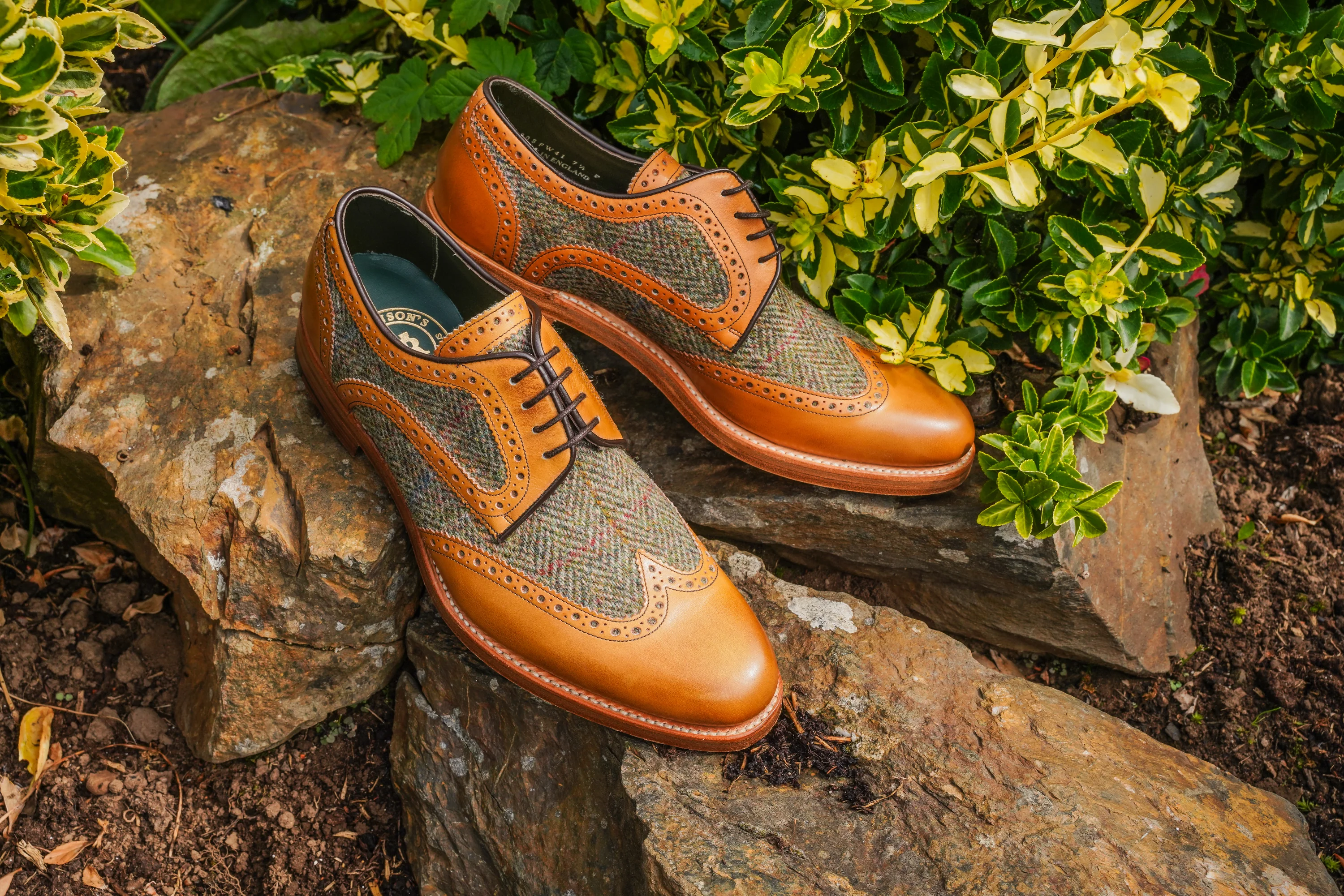 Robinson Tarbert - Cedar Calf/Green Harris Tweed - Image 6
