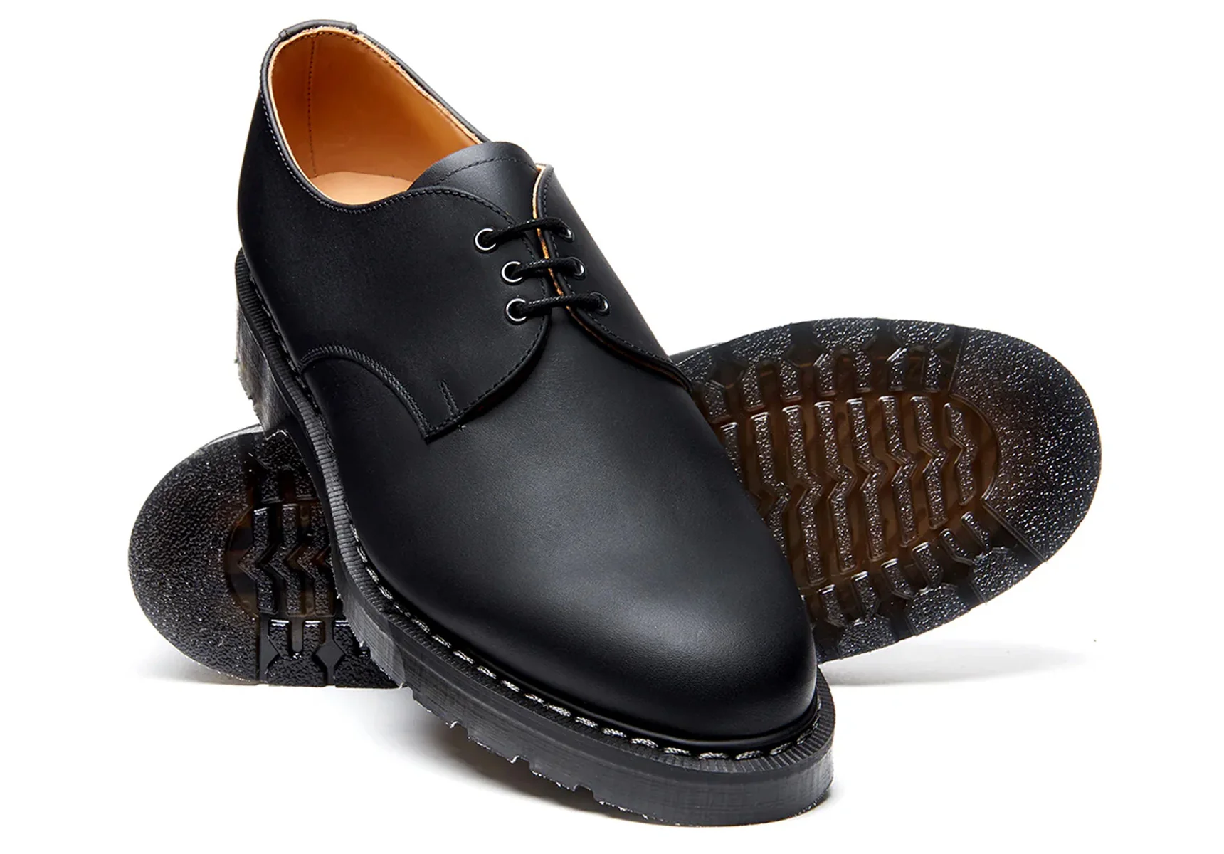 Solovair 3 Eye Gibson - Black Greasy