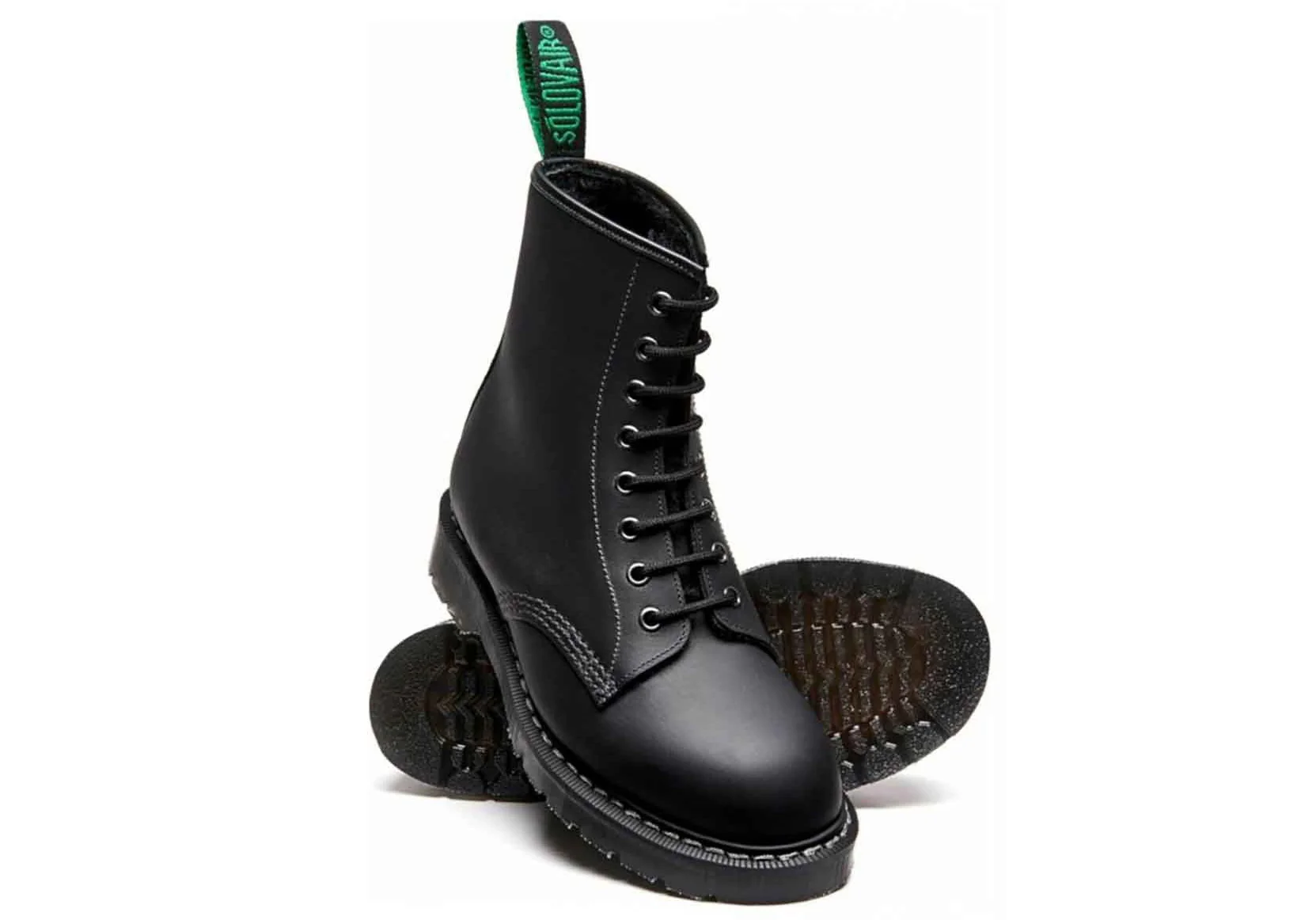 Solovair 8 Eye Derby - Black Greasy