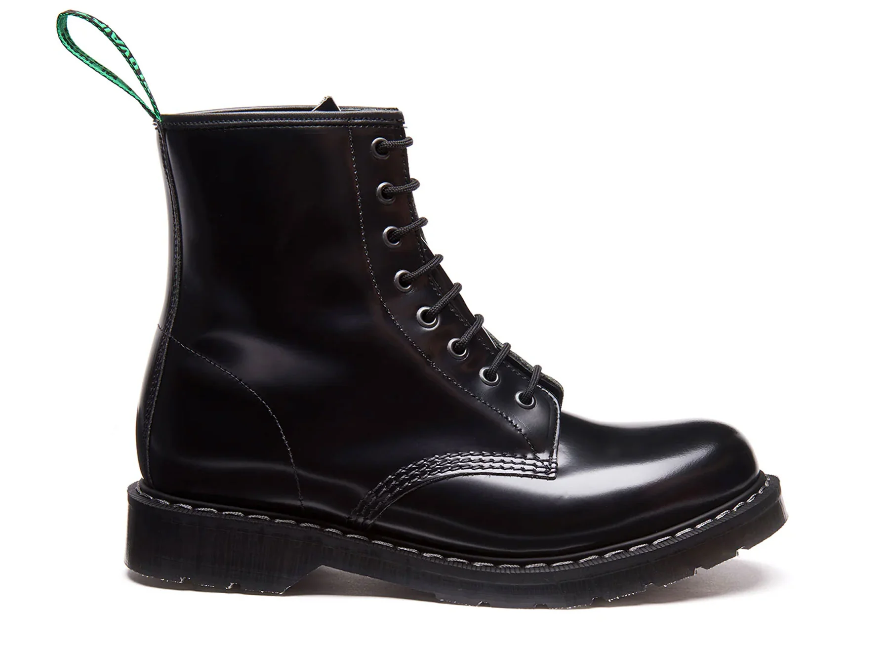 Solovair 8 Eye Derby - Black Hi-Shine - Image 2
