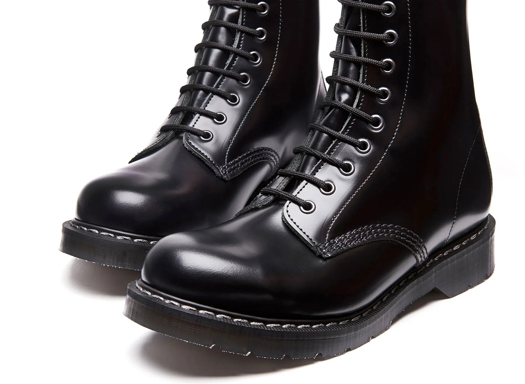 Solovair 8 Eye Derby - Black Hi-Shine - Image 3