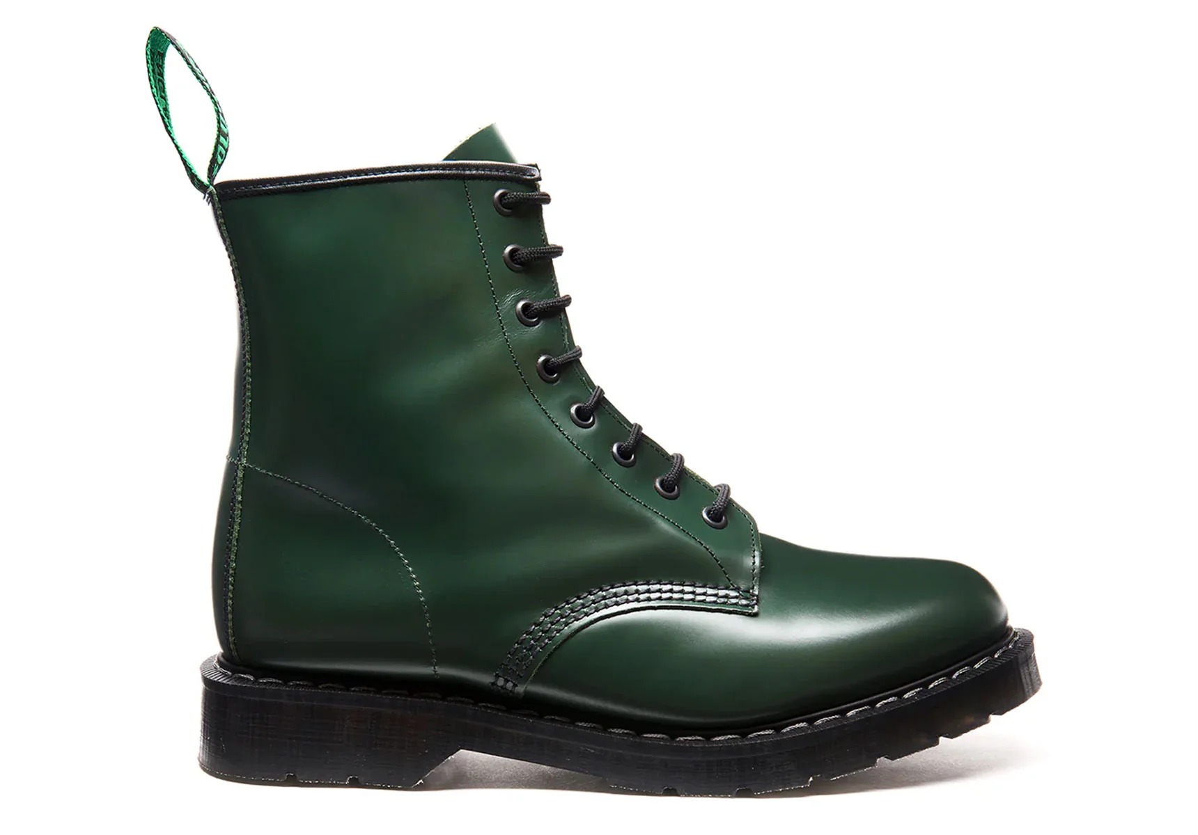Solovair 8 Eye Derby - Green Hi-Shine - Image 2