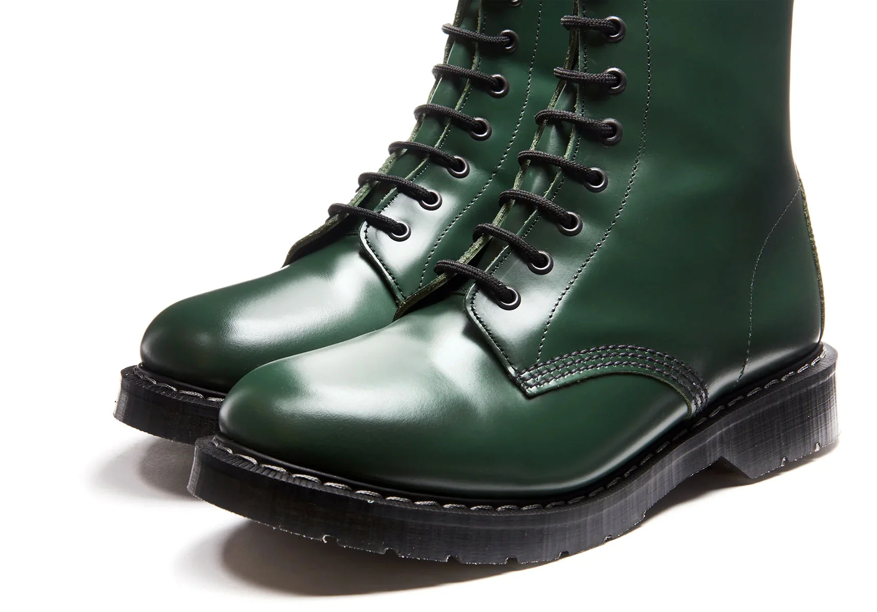 Solovair 8 Eye Derby - Green Hi-Shine - Image 3
